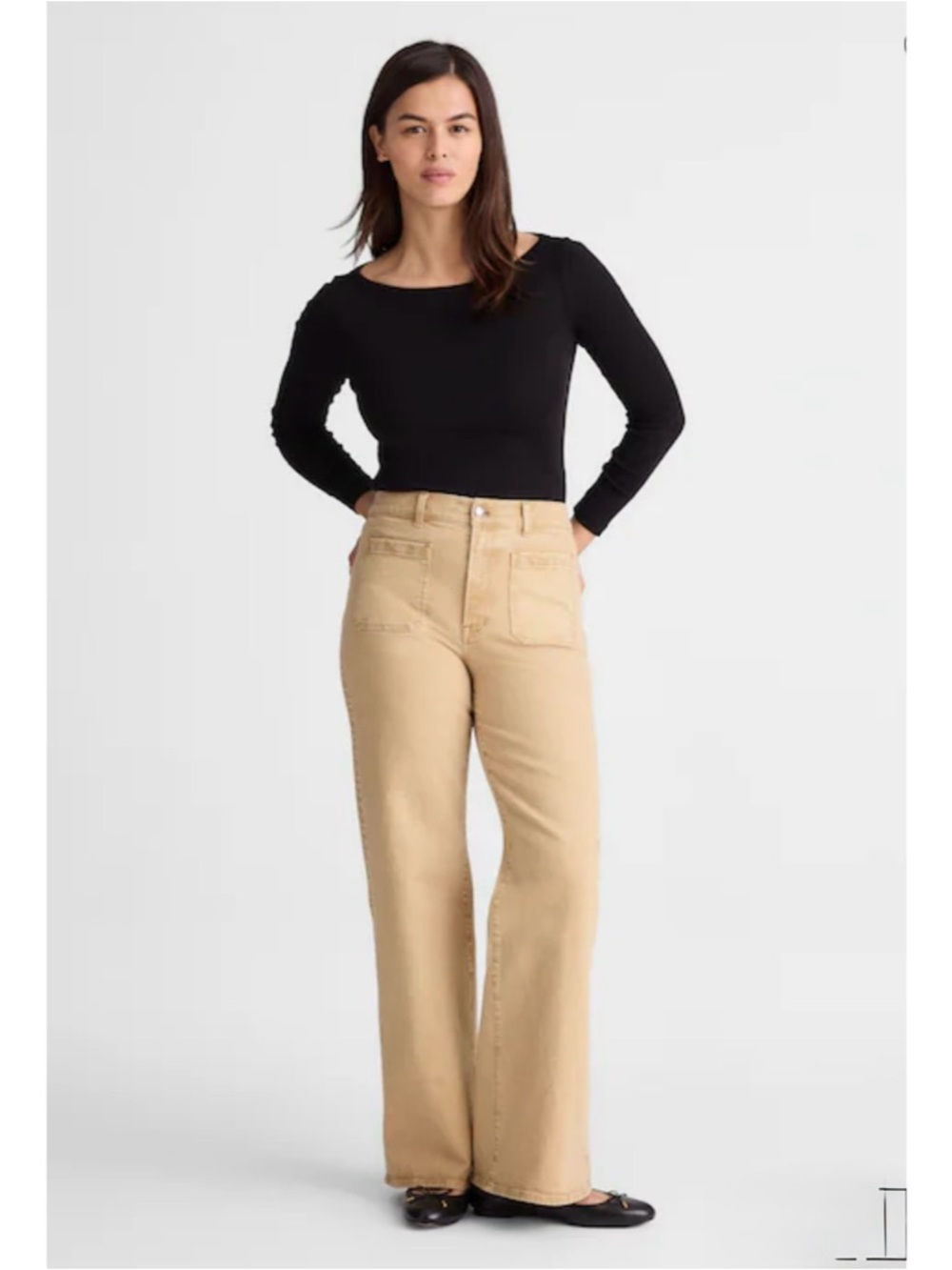 NWT Madewell Tall The Emmy Wide-Leg Pant Fawn Tan Beige